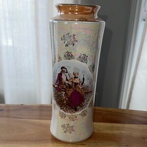 Vintage Japanese Courting Print Lustreware Vase